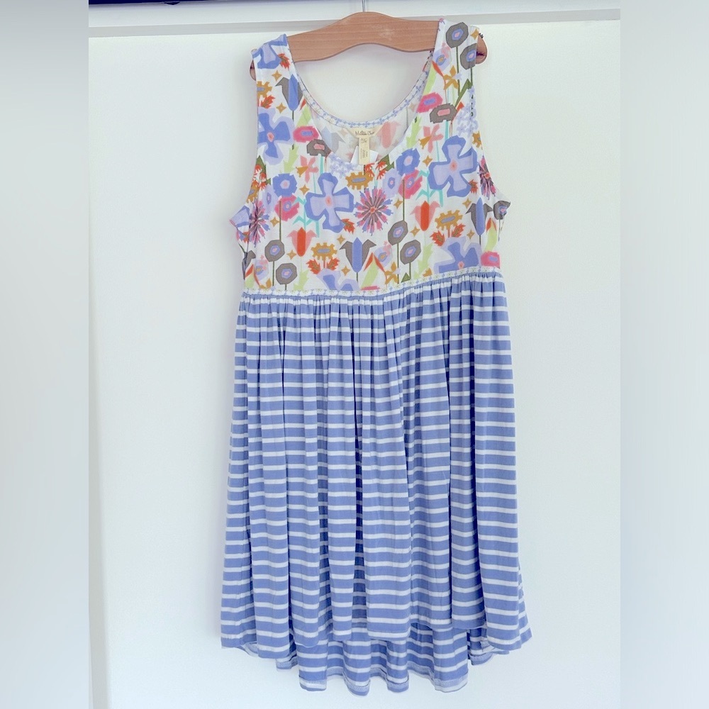 Matilda Jane Girl’s  L/XL Floral & Striped Dress/ or Women’s Medium Shirt